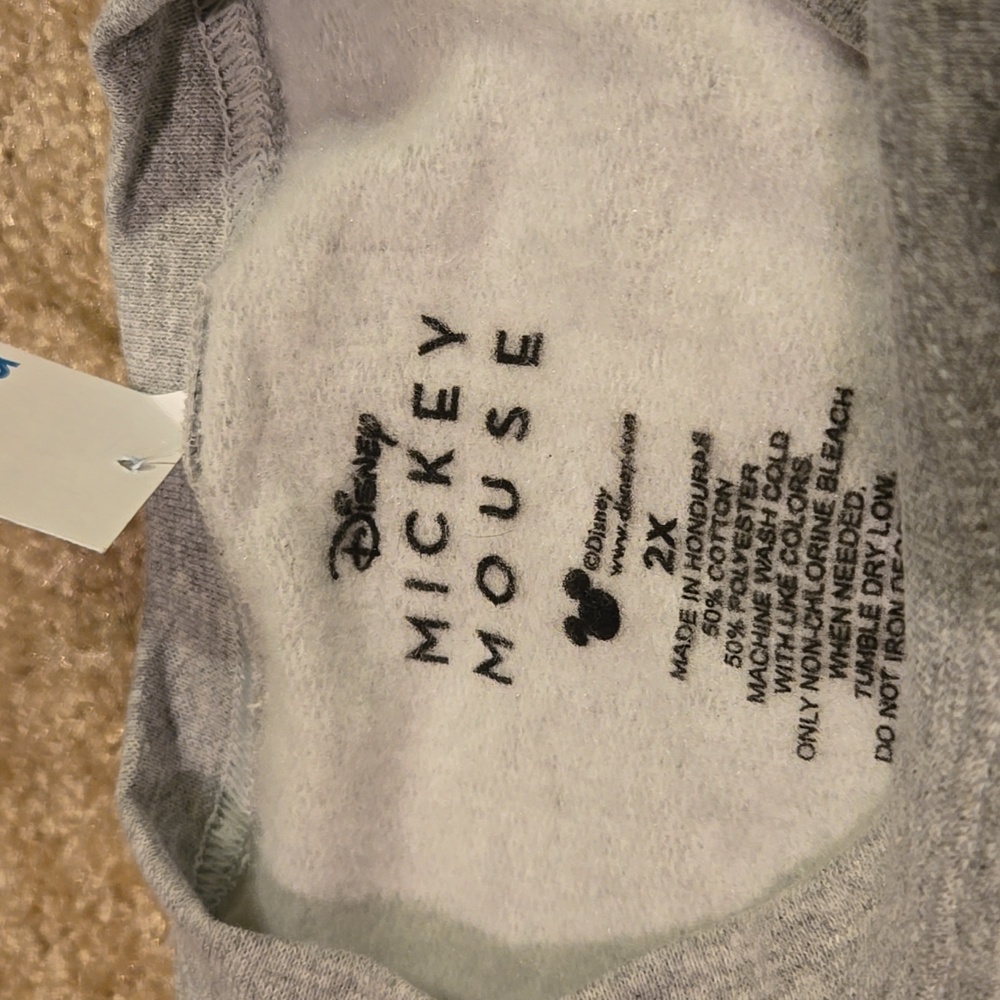 NWT Rue 21 Disney Mickey Mouse Heather Gray Sweatshirt #28 Size 2X - Picture 6 of 10